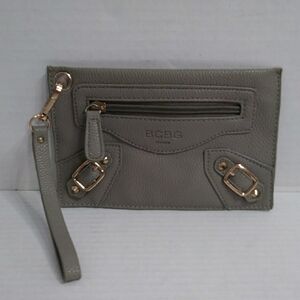 BCBG Paris Gray Wristlet with Gold Accents *EUC*